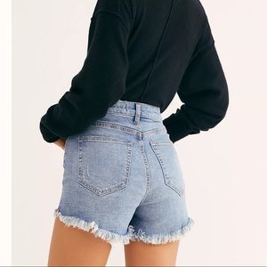 FREE PEOPLE High Waisted Denim Shorts